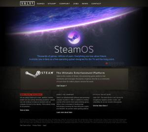 Webové stránky společnosti Valve Software v roce 2014