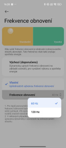 Obnovovací frekvence displeje