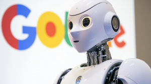 Humanoidní robot ve stylu Googlu (ilustrační obrázek)