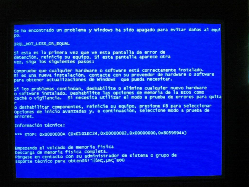 Modrá obrazovka smrti ve Windows Modrá obrazovka smrti ve Windows