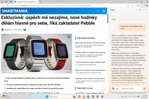 Copilot je obsažen i v prohlížeči Edge