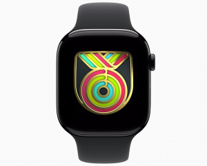Virtuální odznáček za splněnou výzvu na Apple Watch