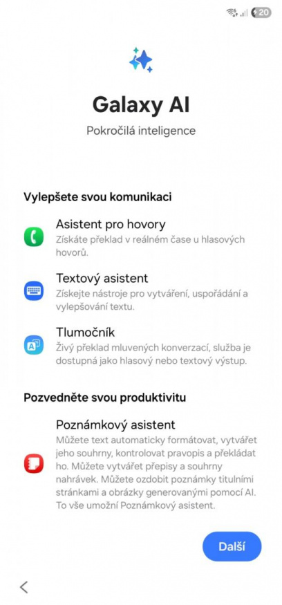 Uvítací obrazovka prostředí One UI 7