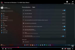 Nová podoba nabídky Start ve Windows 11