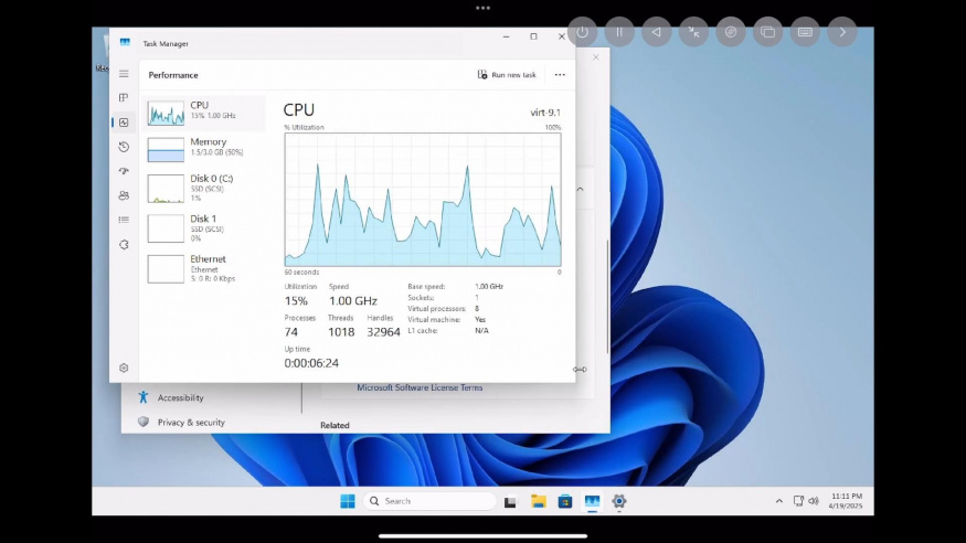 Windows 11 na iPadu Air