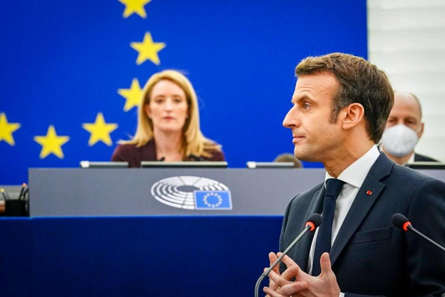 Francouzský prezident Emmanuel Macron na půdě Evropského parlamentu Francouzský prezident Emmanuel Macron na půdě Evropského parlamentu
