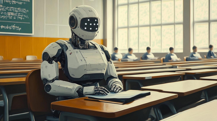 Umělá inteligence ve formě robota ve třídě