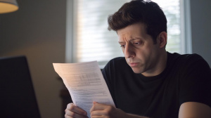 Sam Altman s účtem za elektřinu (ilustrační obrázek)
