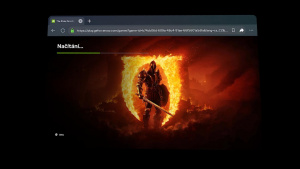 Screenshot z Nvidia GeForce Now skrze VR headset Oculus Quest 2