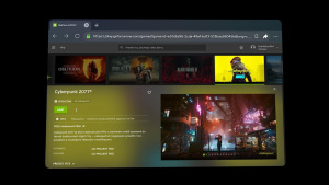 Screenshot z Nvidia GeForce Now skrze VR headset Oculus Quest 2