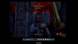 Screenshot ze hry The Elder Scrolls IV: Oblivion na Nvidia GeForce Now skrze VR headset Oculus Quest 2