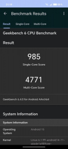 Geekbench 6 test u Honoru 400 Pro