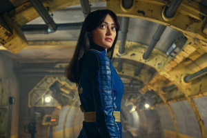 Herečka Ella Purnell v seriálovém Falloutu Herečka Ella Purnell v seriálovém Falloutu