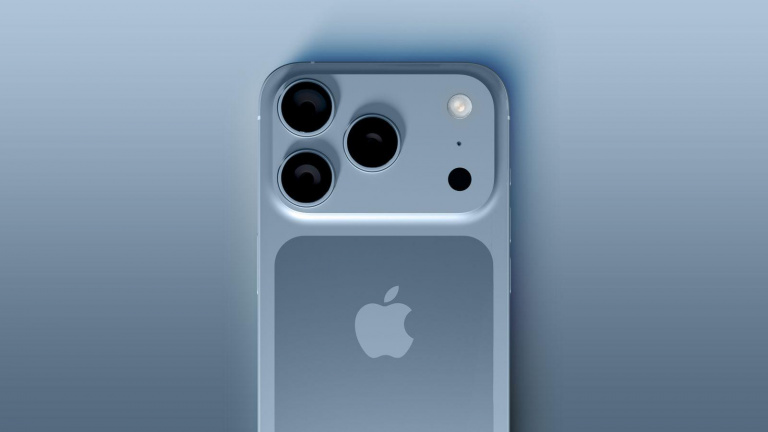 Předpokládaná podoba iPhonu 17 Pro v modré barvě