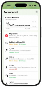 Cyklistické vylepšení pro Apple Mapy