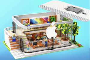 Návrh Apple Store vytvořený z Lega