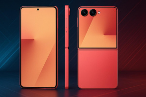 Galaxy Z Flip 7 v červené barvě na uniklém oficiálním renderu