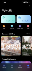 Sekce Vytvořit v Galerii Honor telefonů