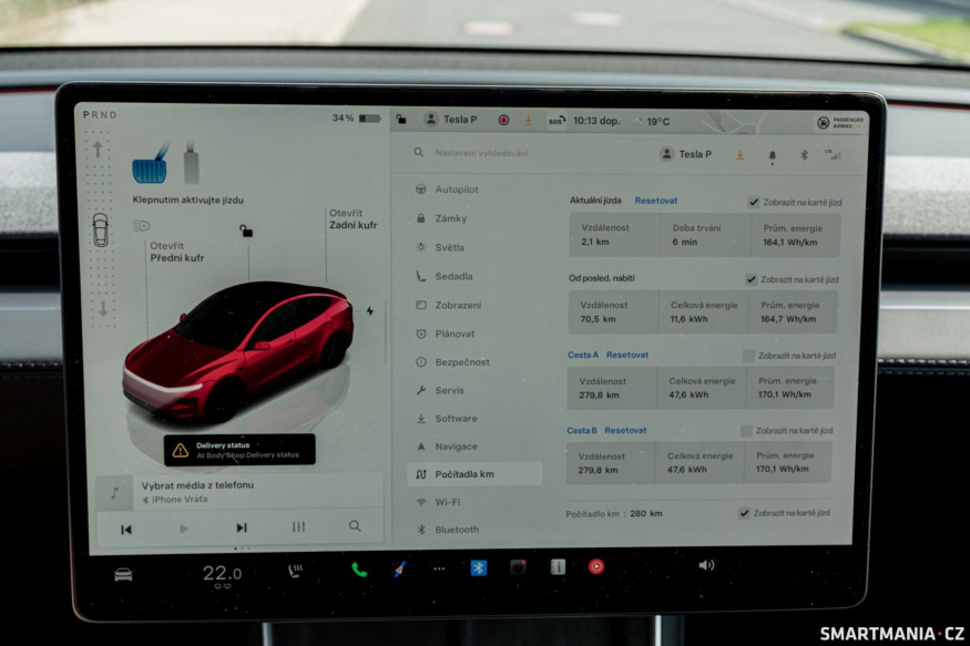 Moje spotřeba: velmi slušných 17 kWh/100 km