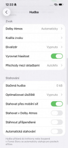 Nová možnost v nastavení iOS 26 – Přechody mezi skladbami