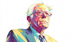 AI ilustrace amerického senátora Bernieho Sanderse