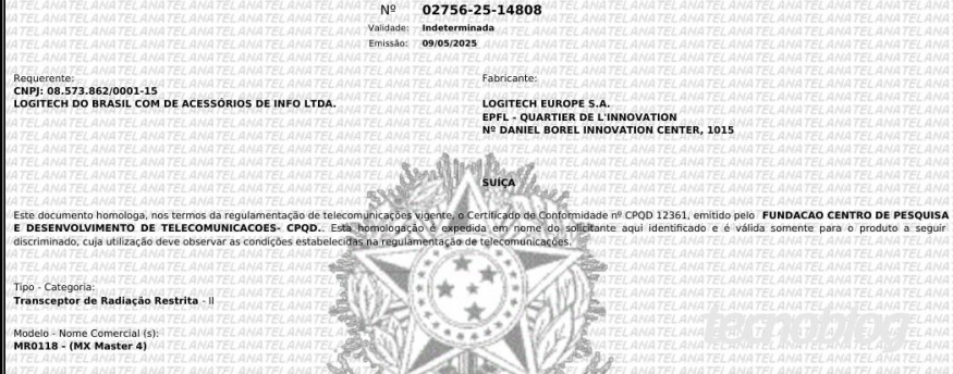 Certifikace MX Master 4 od brazilských úřadů