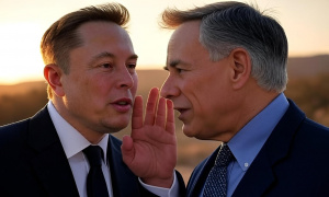 Elon Musk v rozhovoru s guvernérem Texasu (ilustrační obrázek)