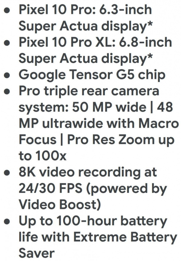 Parametry Pixelu 10 Pro