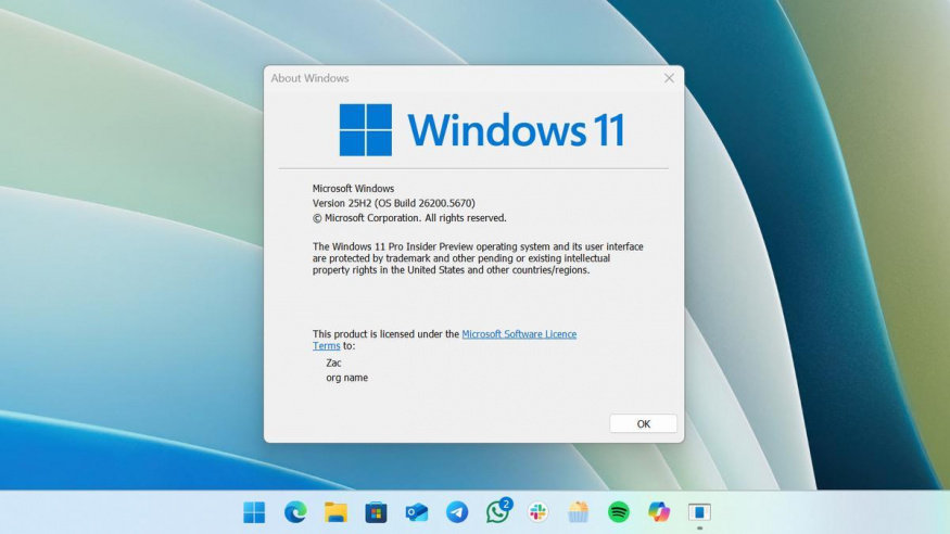 Windows 11 ve verzi 25H2