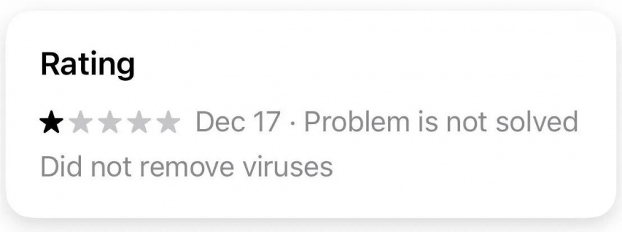 Hodnocení falešné aplikace na App Store