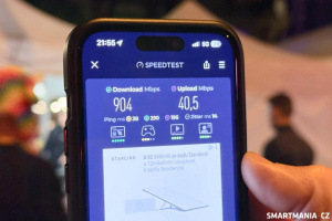 Několik metrů od stanice jsme naměřili rychlost 904 Mb/s
