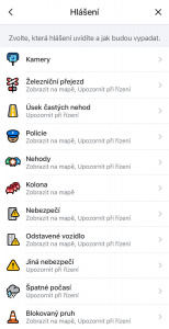 Screenshot z aplikace Waze
