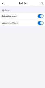 Screenshot z aplikace Waze
