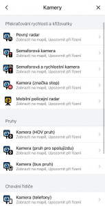 Screenshot z aplikace Waze