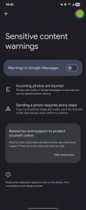 Varování na citlivý obsah ve Zprávách od Google