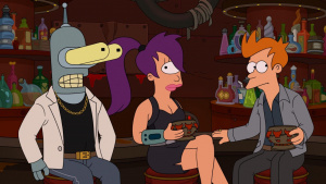 Snímek z 13. řady seriálu Futurama