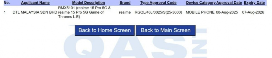 Realme 15 Pro v edici Game of Thrones