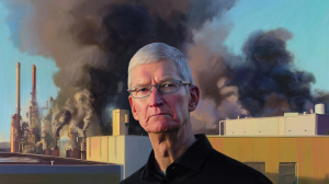 Tim Cook před továrnou (ilustrační obrázek)