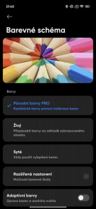 Barvy AMOLED panelu si můžete doladit