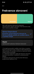 Nastavení obnovovací frekvence moc svobody nedovolí