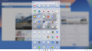 I na monitoru na šířku je menu aplikací orientované vertikálně