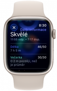 Spánkové skóre na Apple Watch