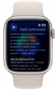 Spánkové skóre na Apple Watch