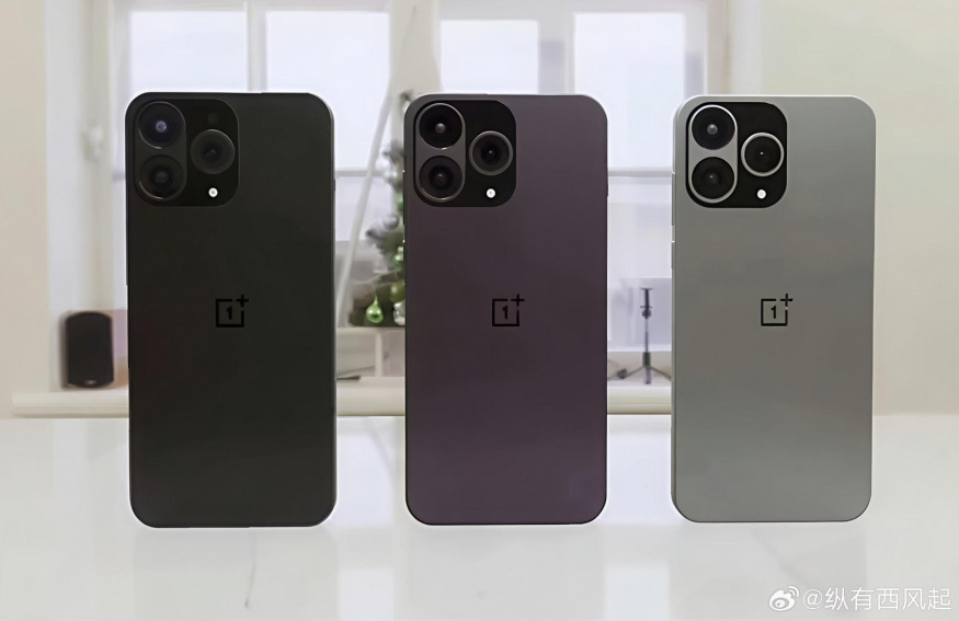 OnePlus 15 ve třech barvách na fotografii