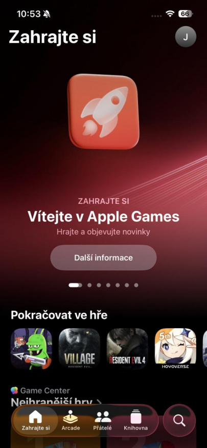 Nová aplikace Hry