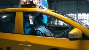 Robot řídící taxi (ilustrační obrázek)
