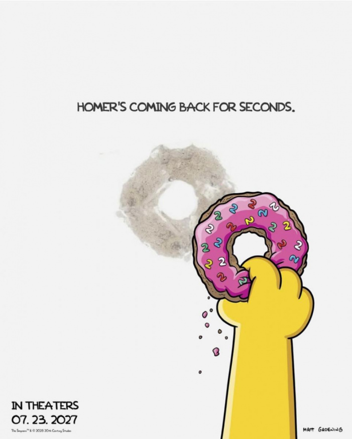 Instagramový příspěvek upozorňující na film Simpsonovi ve filmu 2