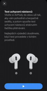 Test těsnosti u sluchátek AirPods Pro
