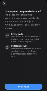 Test těsnosti u sluchátek AirPods Pro