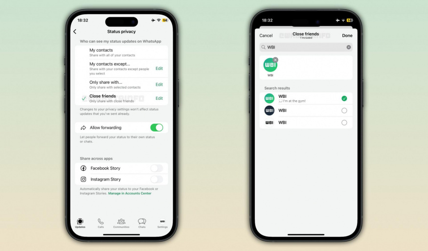Nastavení soukromých příběhů v rámci aplikace WhatsApp